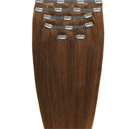 Clip on hair extensions #6 Lys brun - 7 sett - 50 cm | Gold24